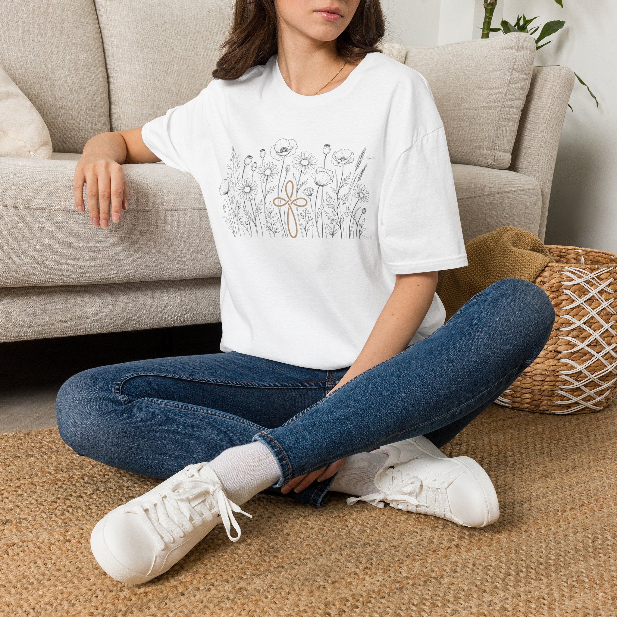 Field of Flowers Sand Cross - T-Shirt