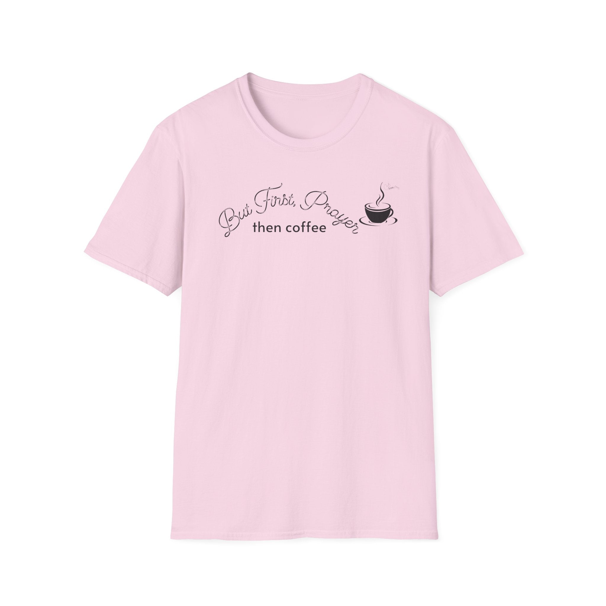 But First Prayer then Coffee Curved Bold - T-Shirt