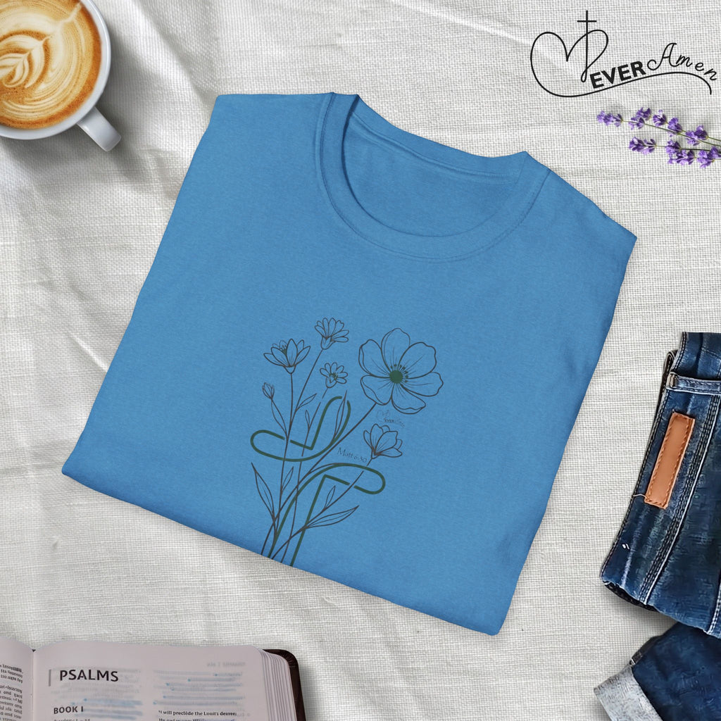 Flowers Green Cross - T-Shirt