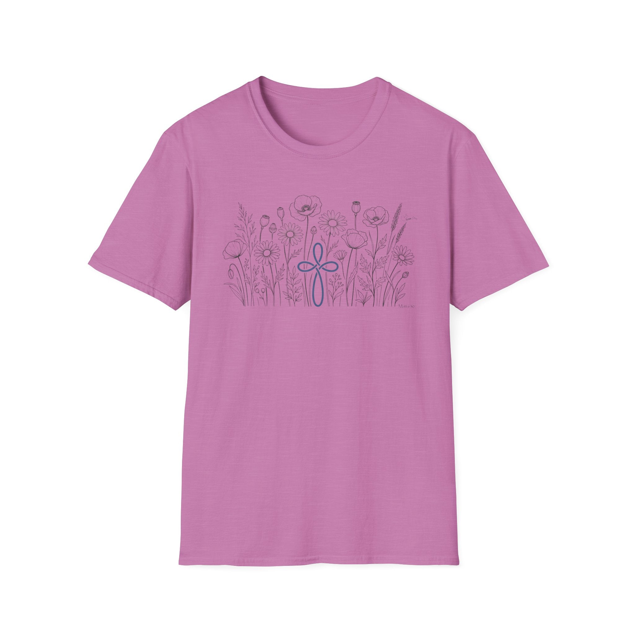Field of Flowers Blue Cross - T-Shirt