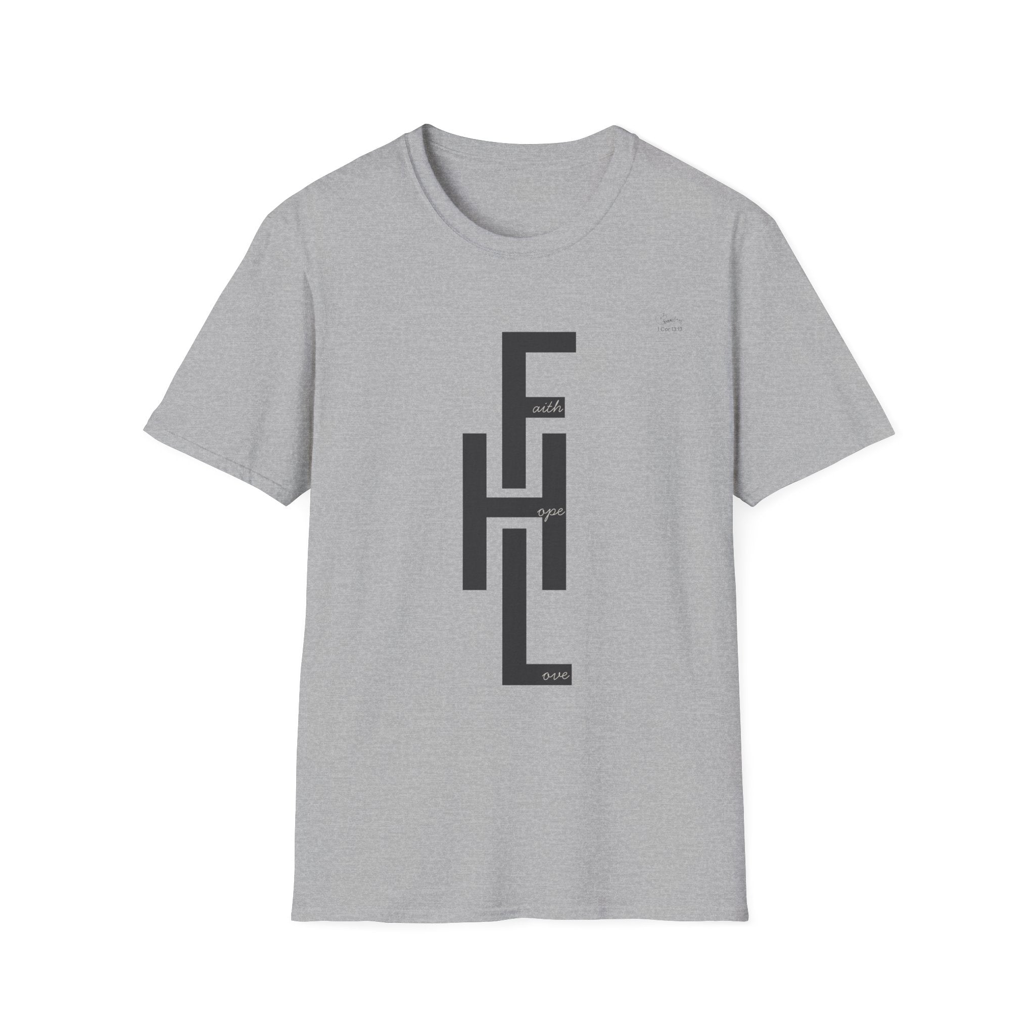 Faith Hope Love Stacked with Words - T-Shirt