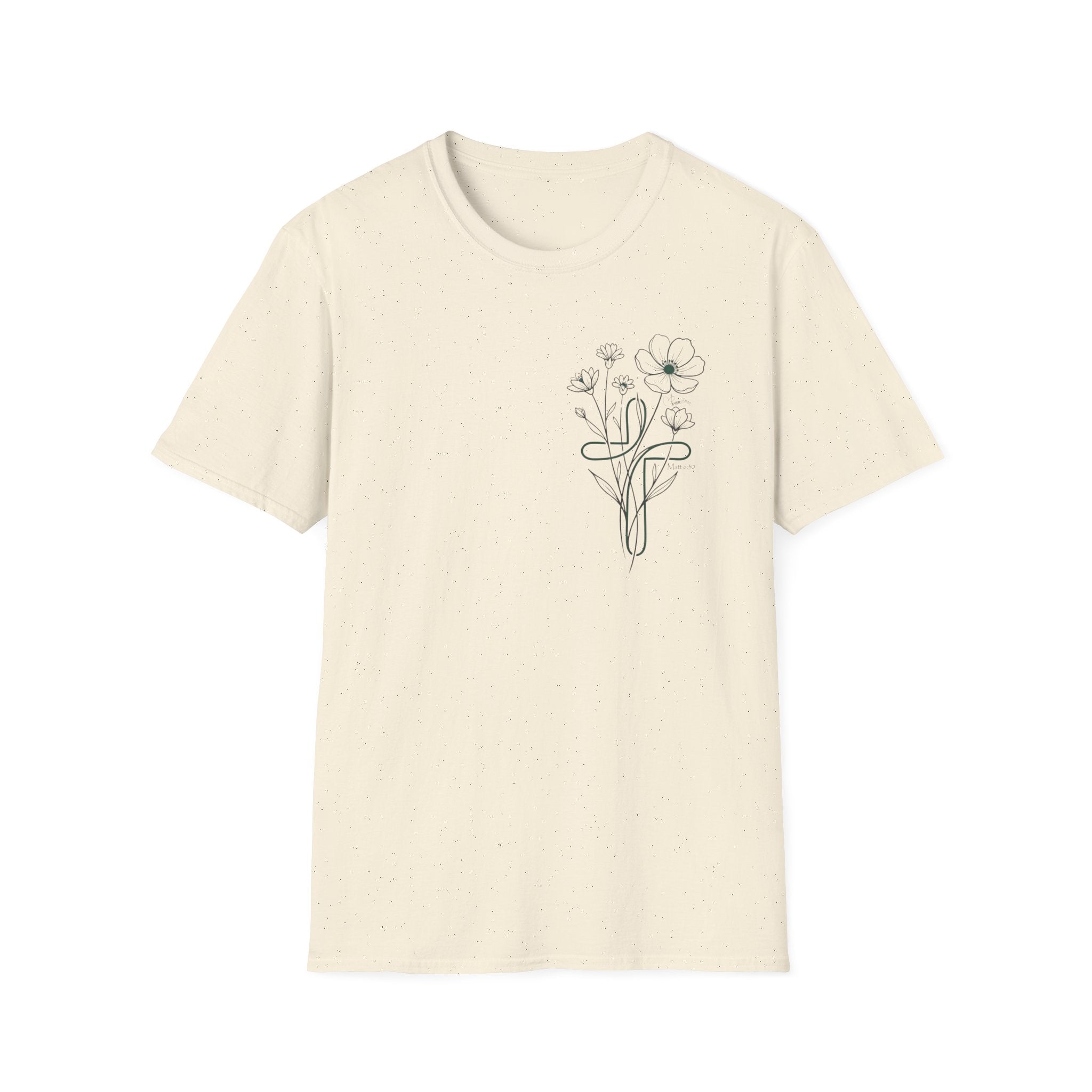Green Cross Flowers badge - T-Shirt