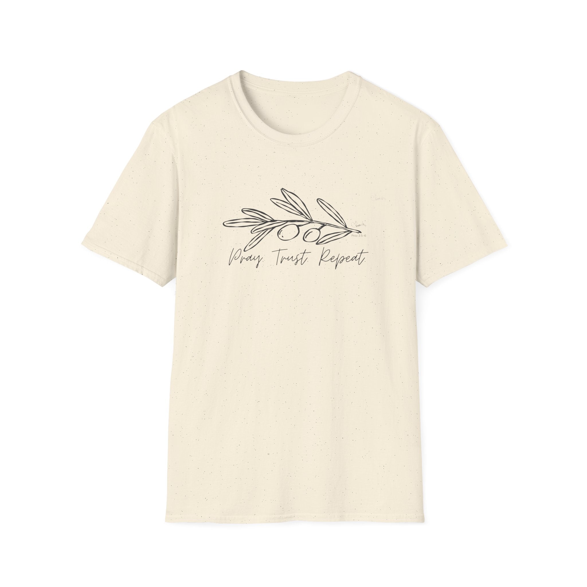 Pray Trust Repeat Cursive Olive 1 - T-Shirt