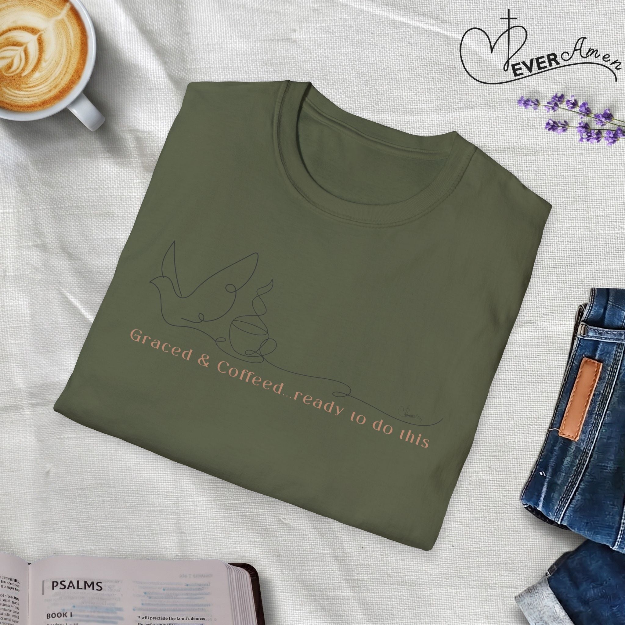 Cover by Grace Fueled by Coffee Dove Cup- T-Shirt