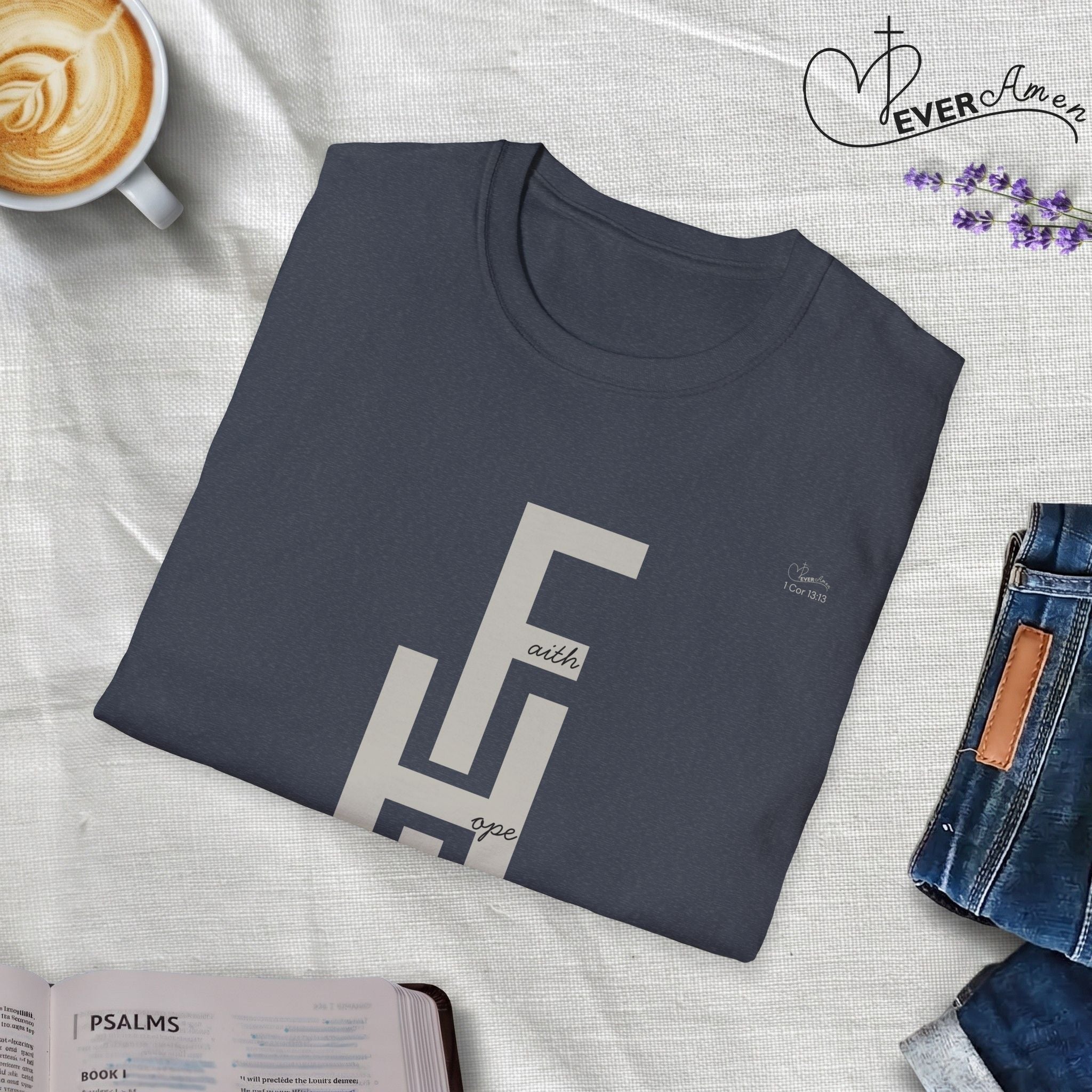 Faith Hope Love Stacked with Words - T-Shirt
