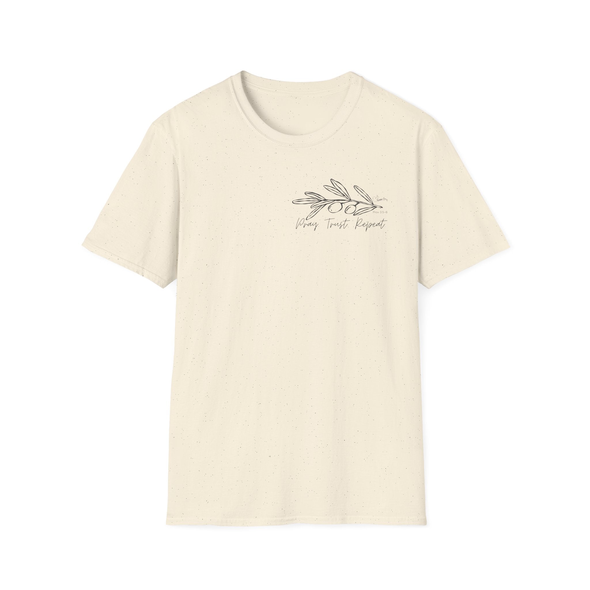 Pray Trust Repeat Cursive Olive - T-Shirt