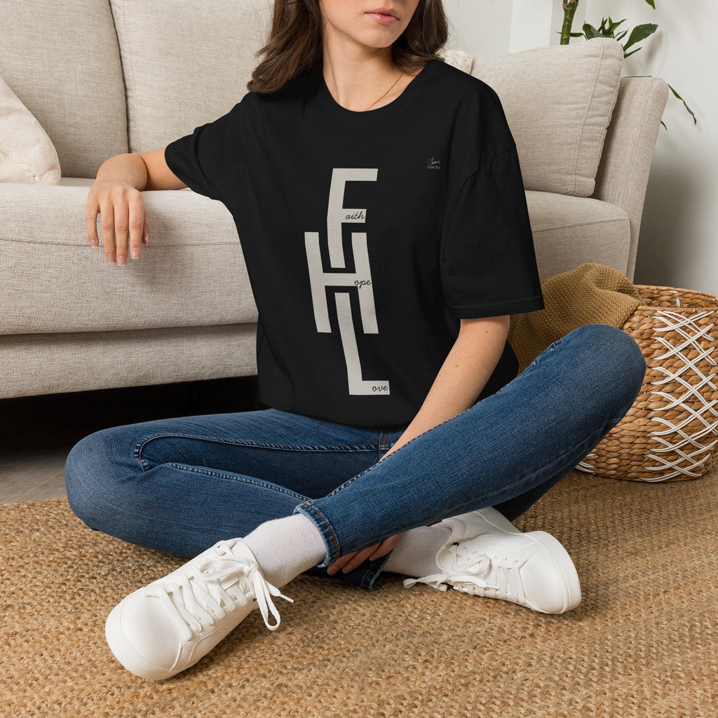 Faith Hope Love Stacked with Words - T-Shirt