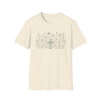 Field of Flowers Green Cross - T-Shirt