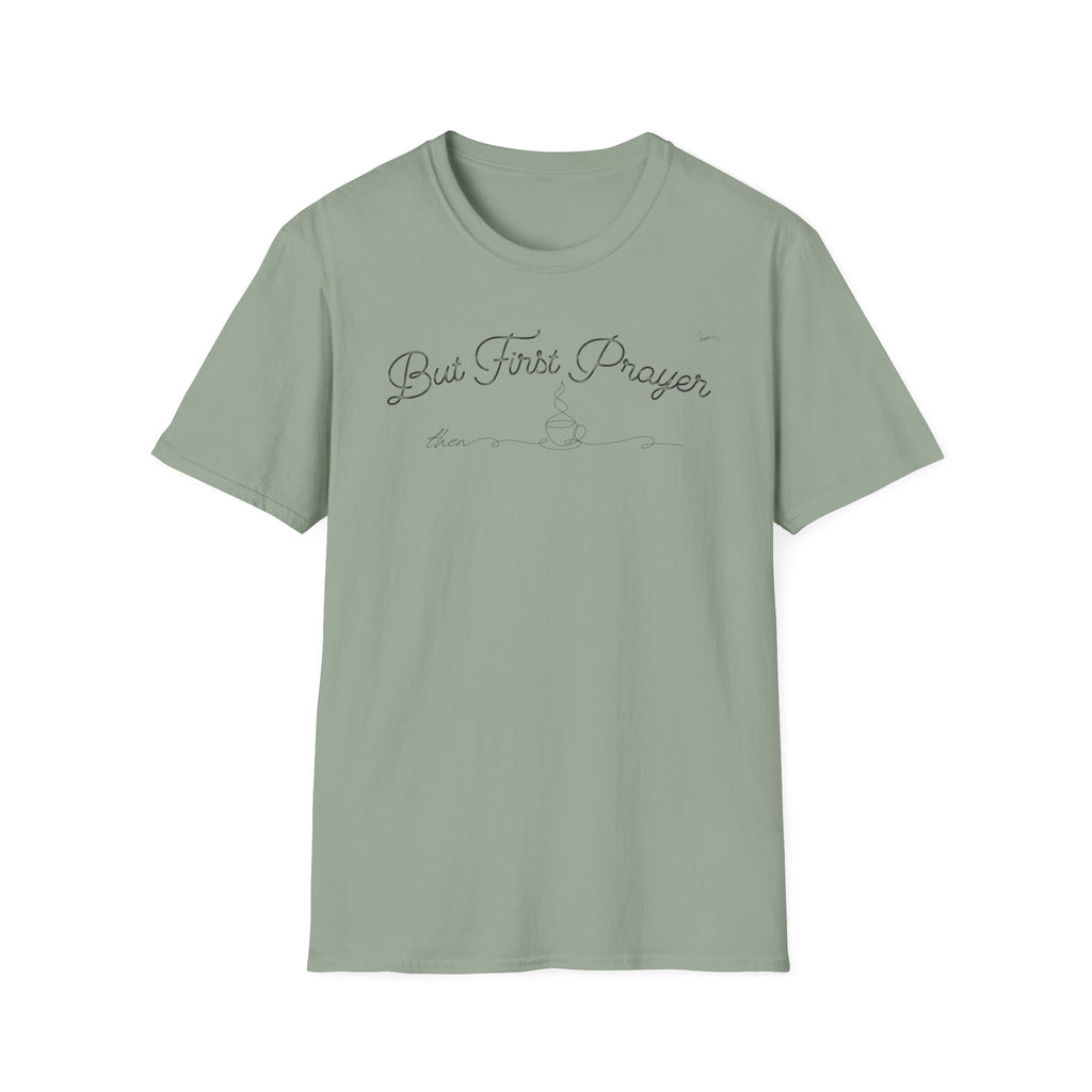 But First Prayer then Coffee Curved - T-Shirt