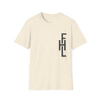 Faith Hope Love Stacked with Words pocket- T-Shirt