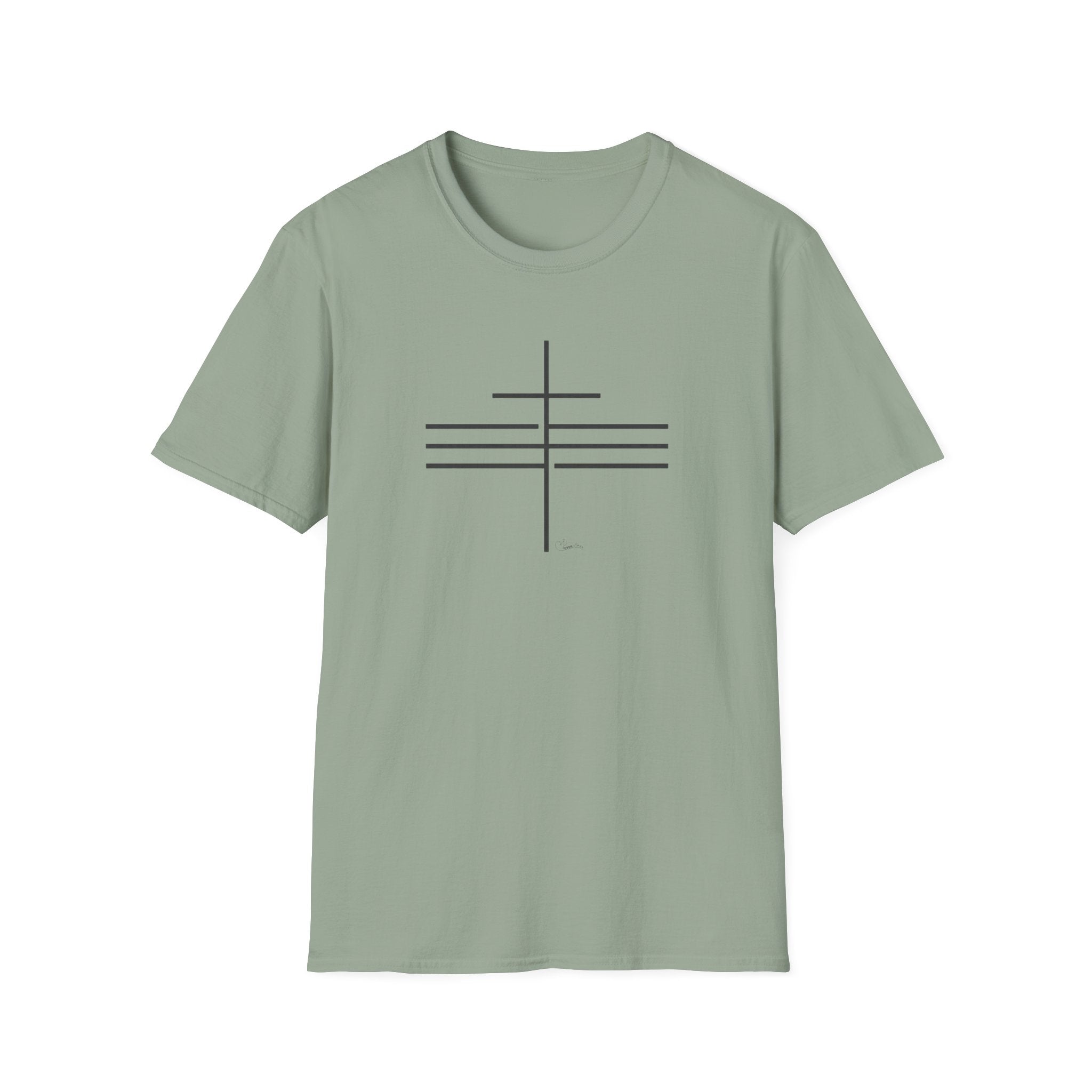 3 Line Subtle Cross Trinity - T-Shirt