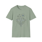 Flowers Blue Cross - T-Shirt
