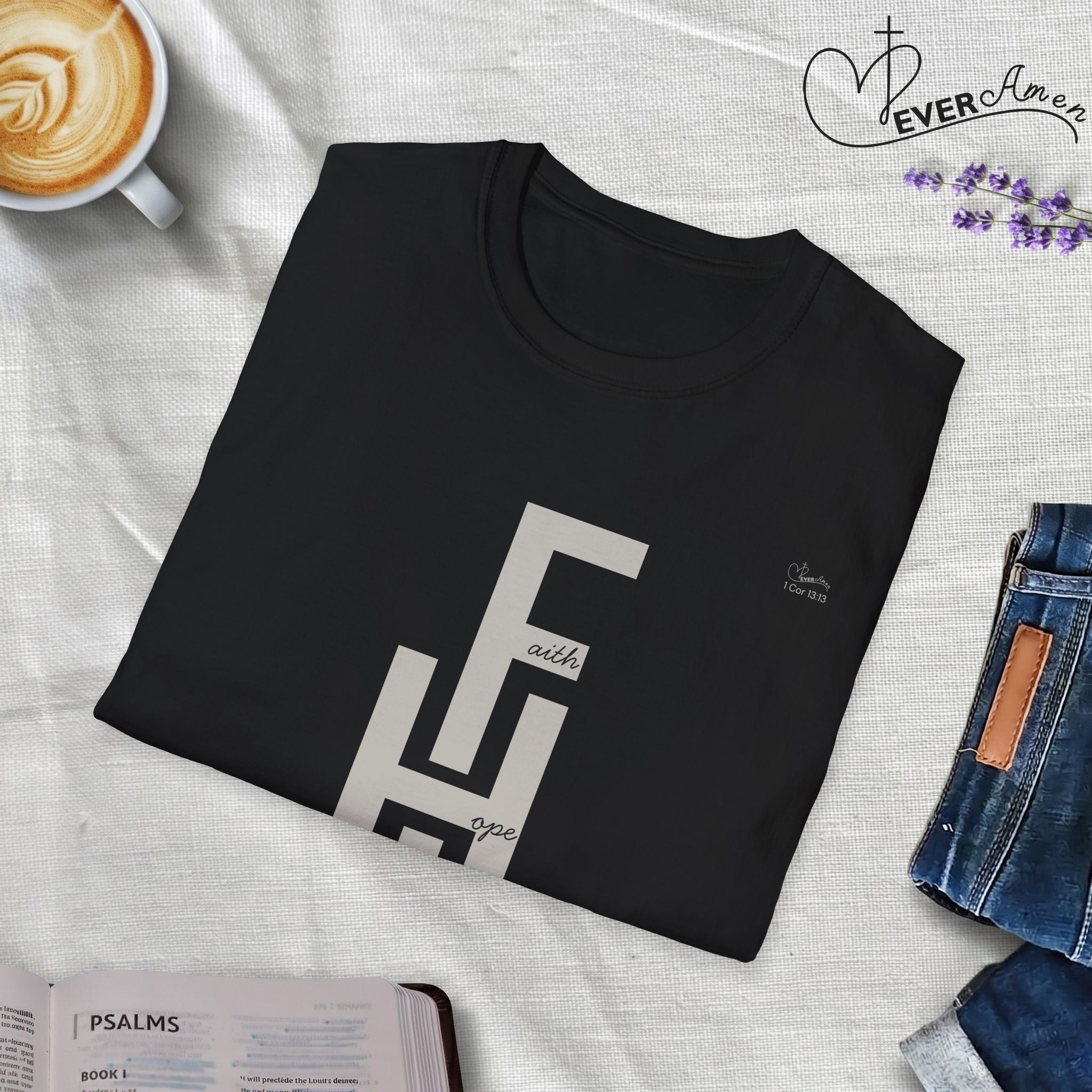 Faith Hope Love Stacked with Words - T-Shirt