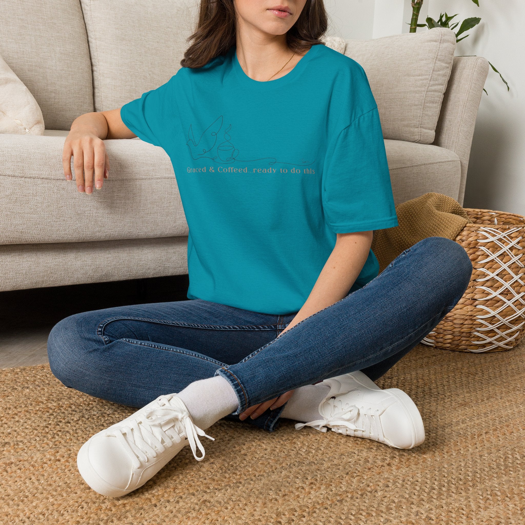 Cover by Grace Fueled by Coffee Dove Cup- T-Shirt