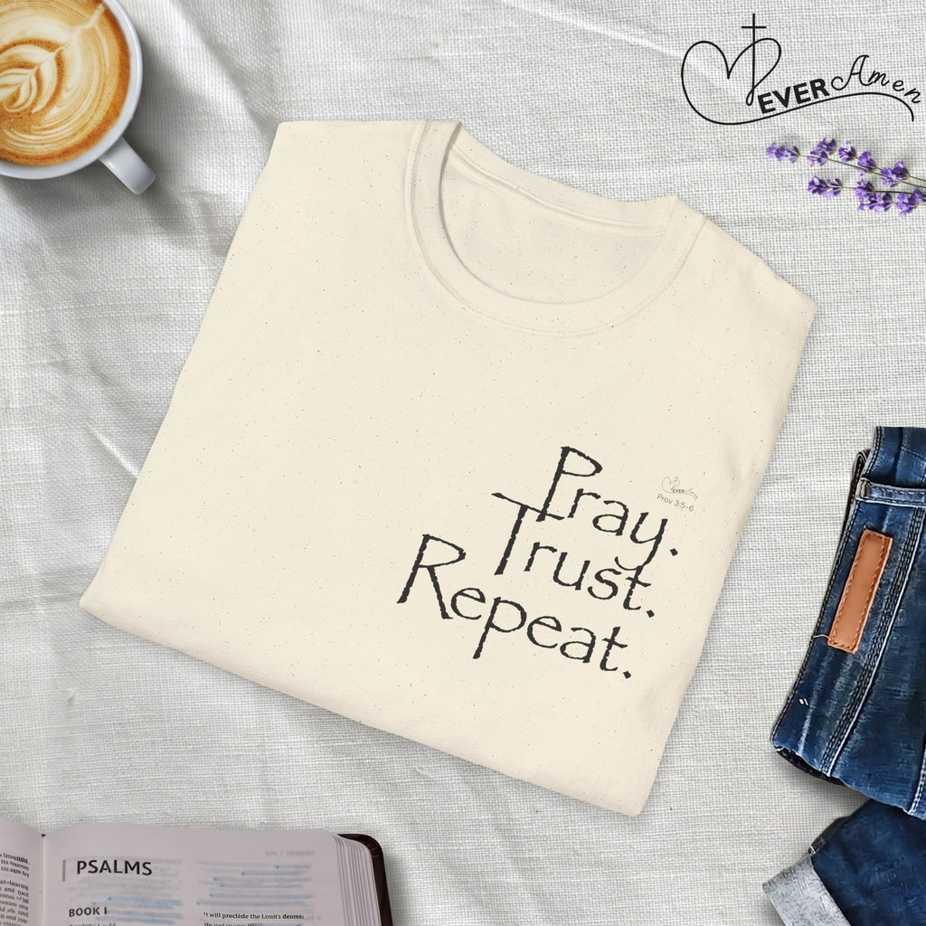 Pray Trust Repeat Stacked - T-Shirt