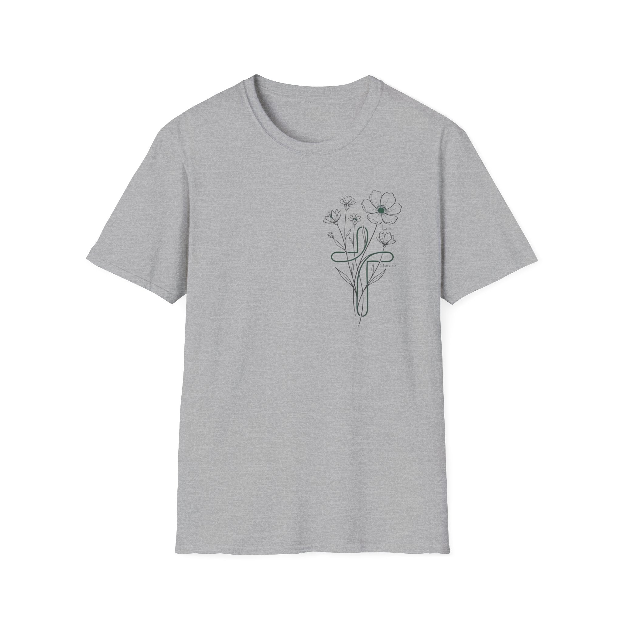 Green Cross Flowers badge - T-Shirt
