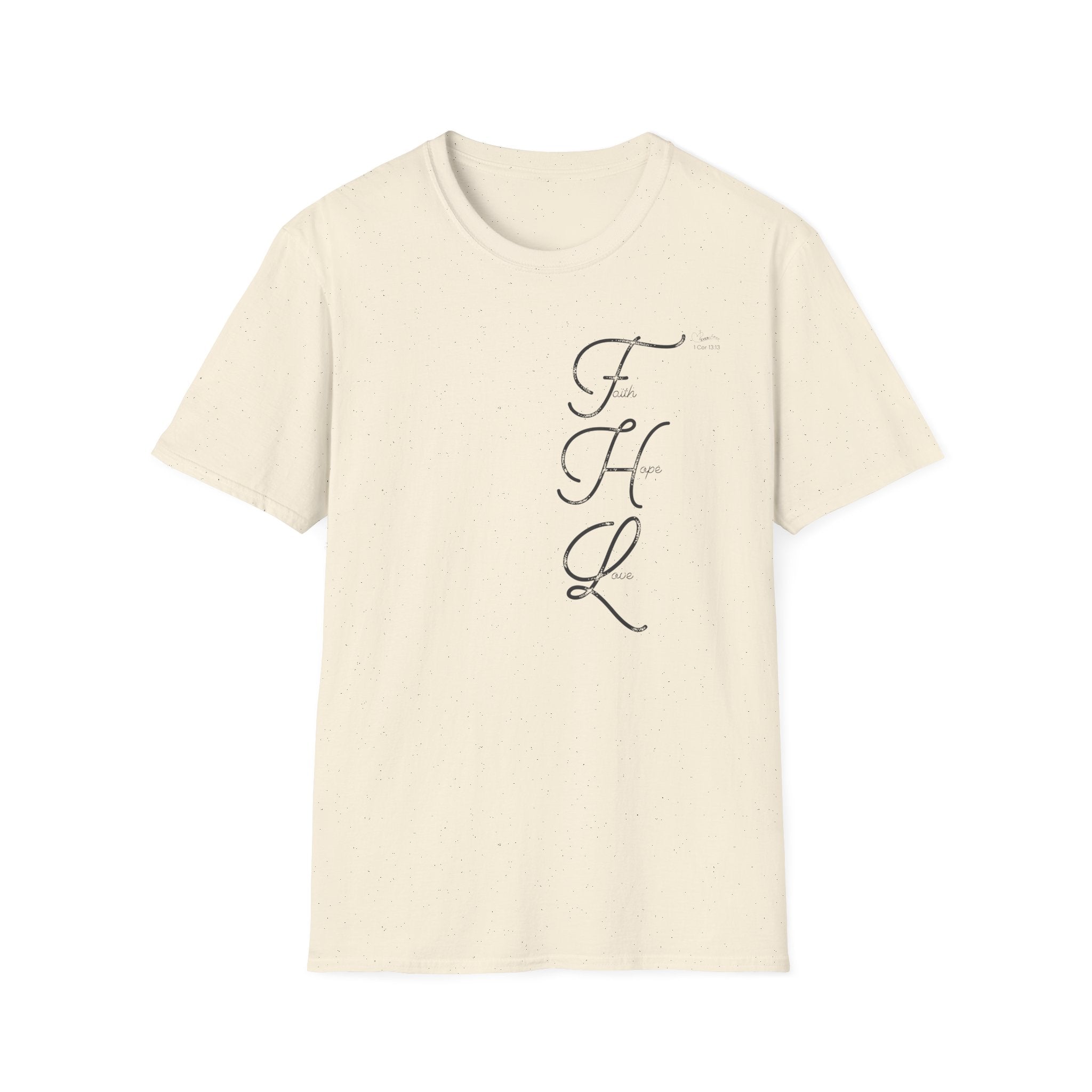 Faith Hope Love Cursive with Words - T-Shirt