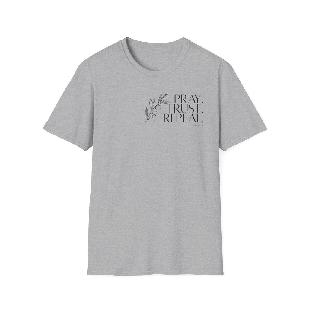 Pray Trust Repeat Bold Olive 3 - T-Shirt