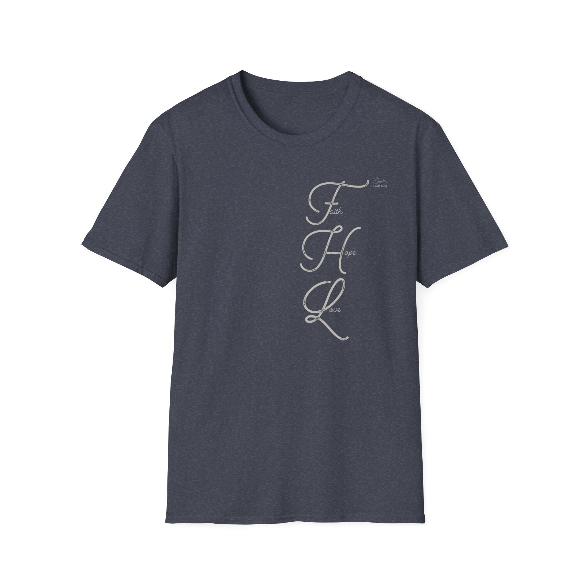 Faith Hope Love Cursive with Words - T-Shirt