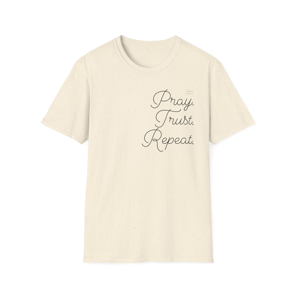 Pray Trust Repeat Cursive Stack - T-Shirt