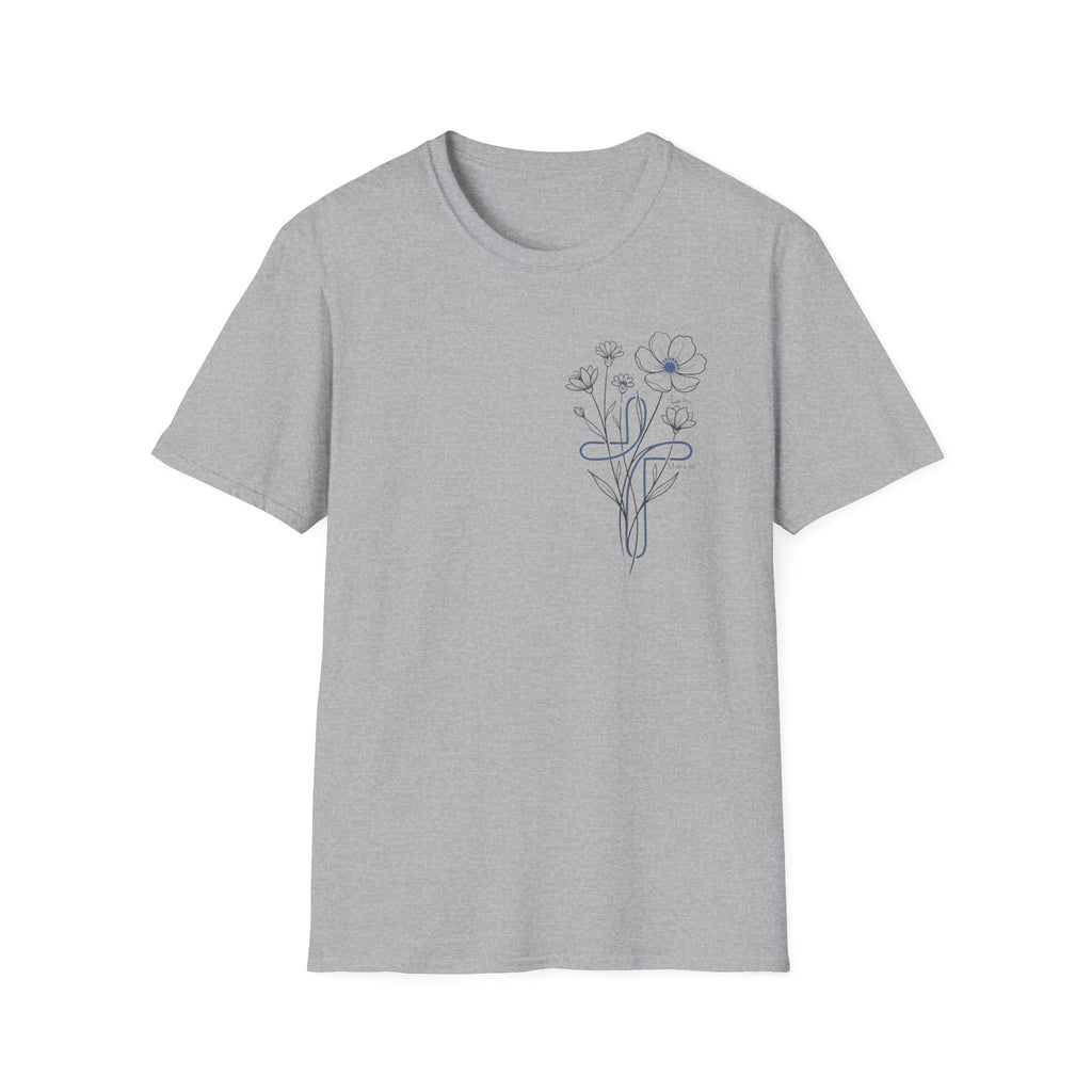 Blue Cross Flowers badge - T-Shirt