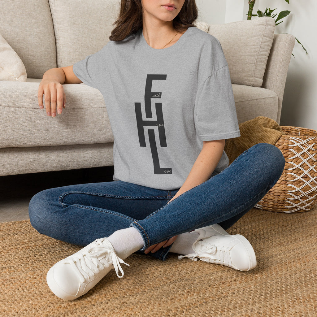 Faith Hope Love Stacked with Words - T-Shirt
