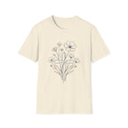 Flowers Blue Cross - T-Shirt
