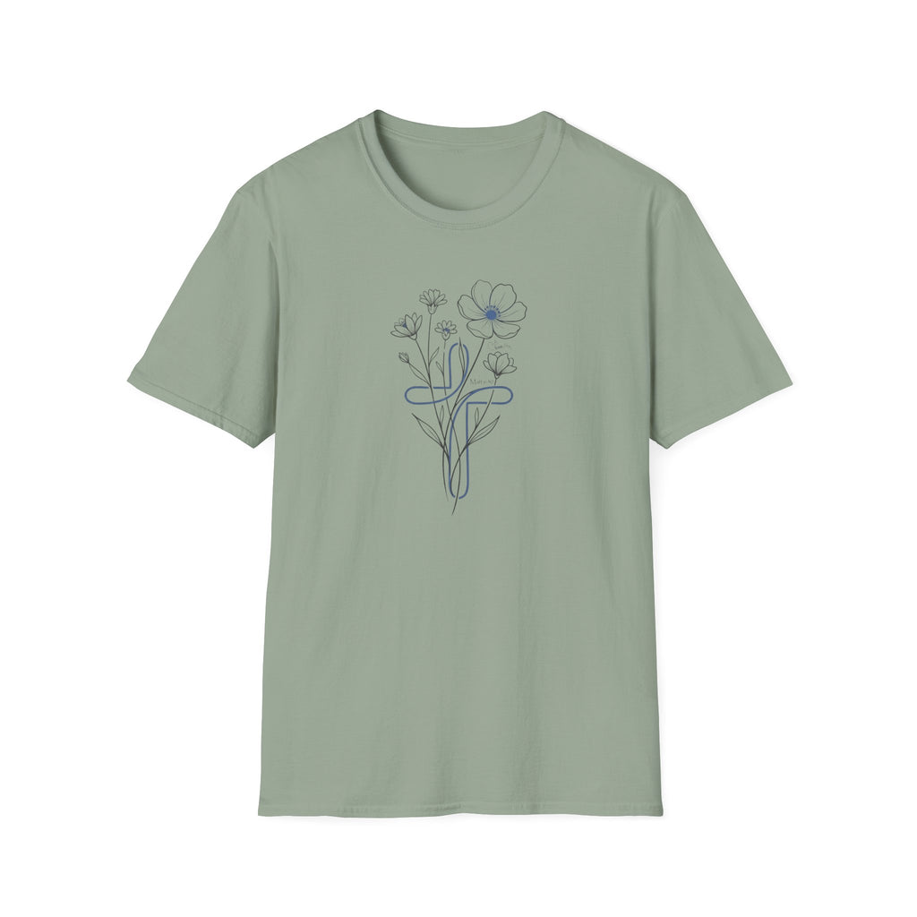 Blue Cross Flowers - T-Shirt