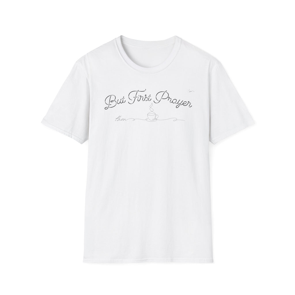 But First Prayer then Coffee Curved - T-Shirt
