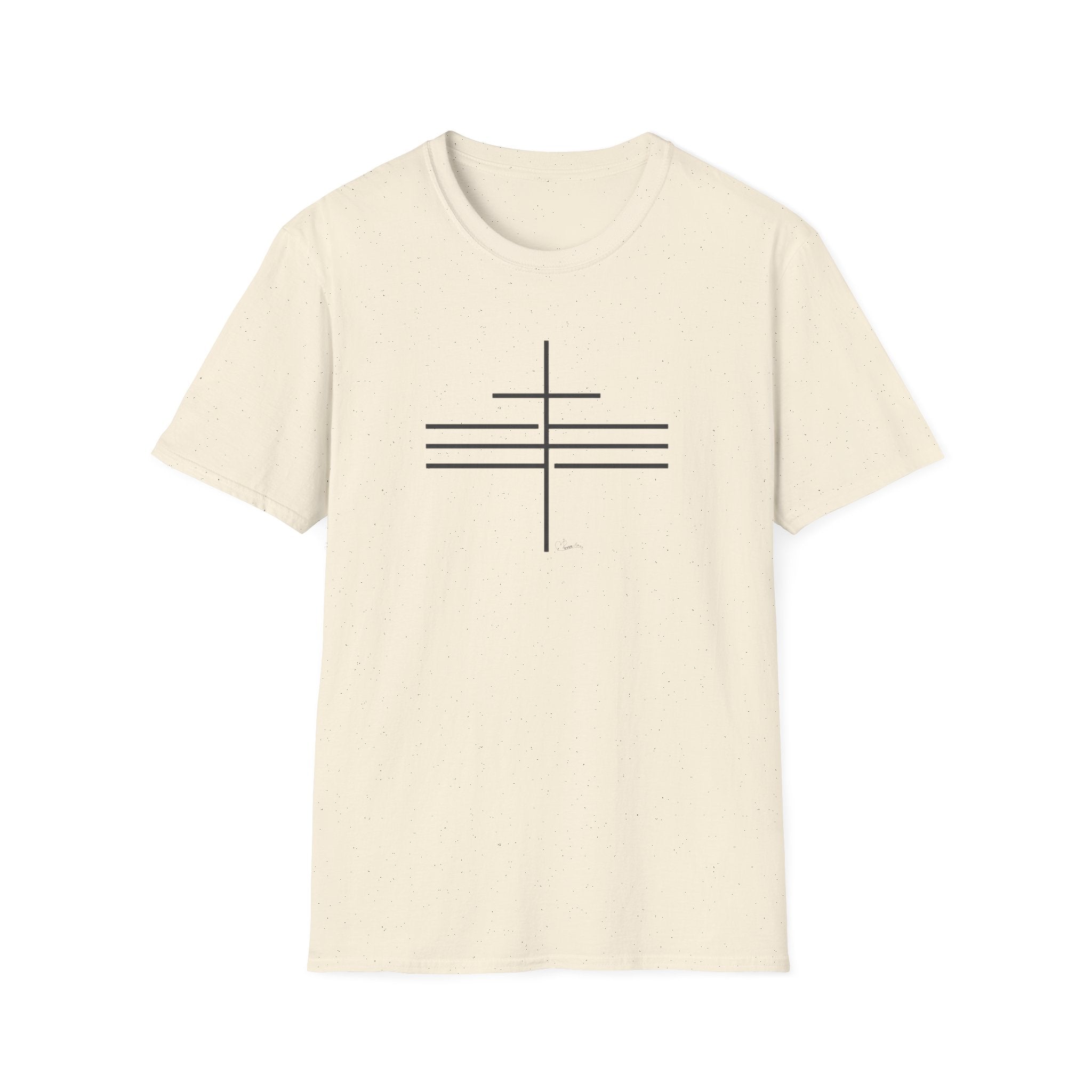 3 Line Subtle Cross Trinity - T-Shirt