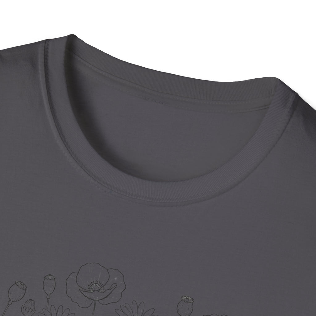 Field of Flowers Green Cross - T-Shirt