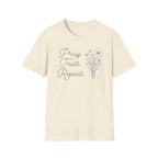 Pray Trust Repeat Flowers Blue Cross Stacked - T-Shirt