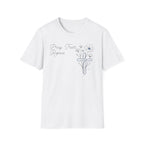 Pray Trust Repeat Cursive 2 line Flower Blue Cross - T-Shirt