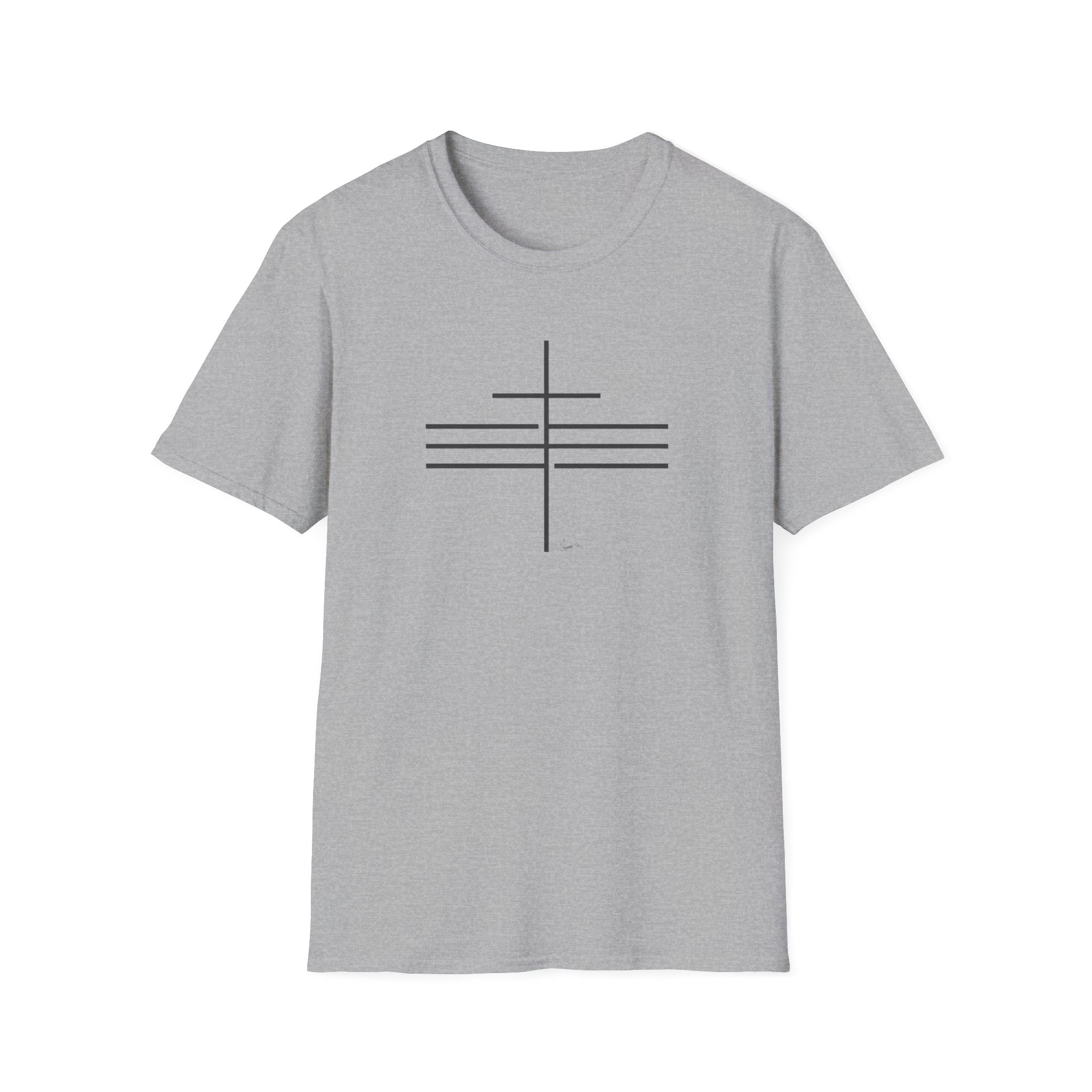 3 Line Subtle Cross Trinity - T-Shirt