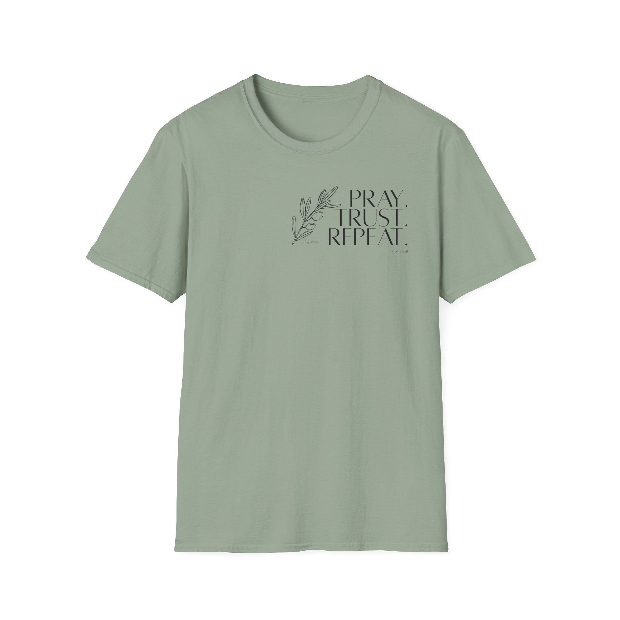 Pray Trust Repeat Bold Olive 3 - T-Shirt
