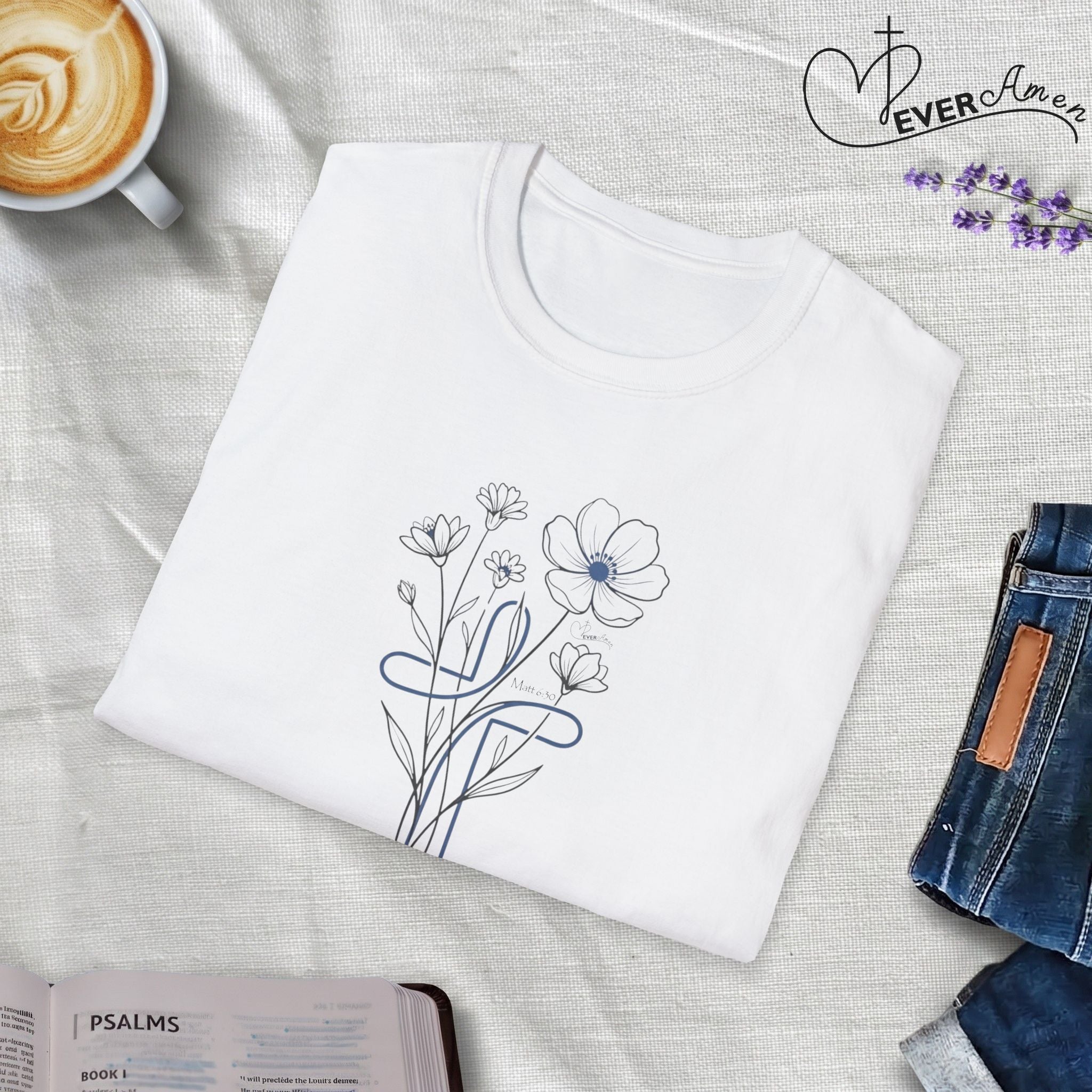 Blue Cross Flowers - T-Shirt