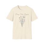 Pray Trust Repeat Flower Blue Cross - T-Shirt