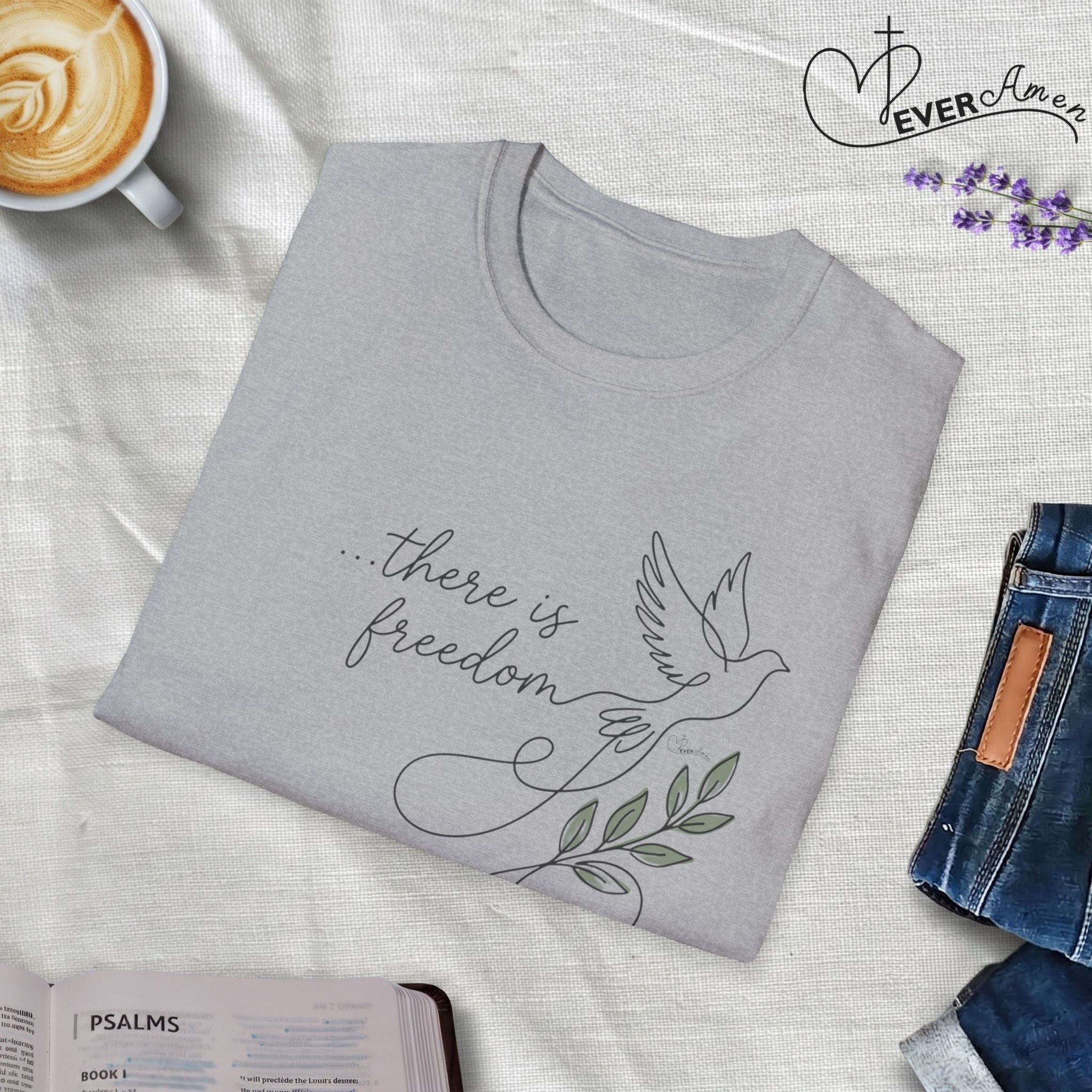 There is Freedom Dove Olive - Faith T-Shirt