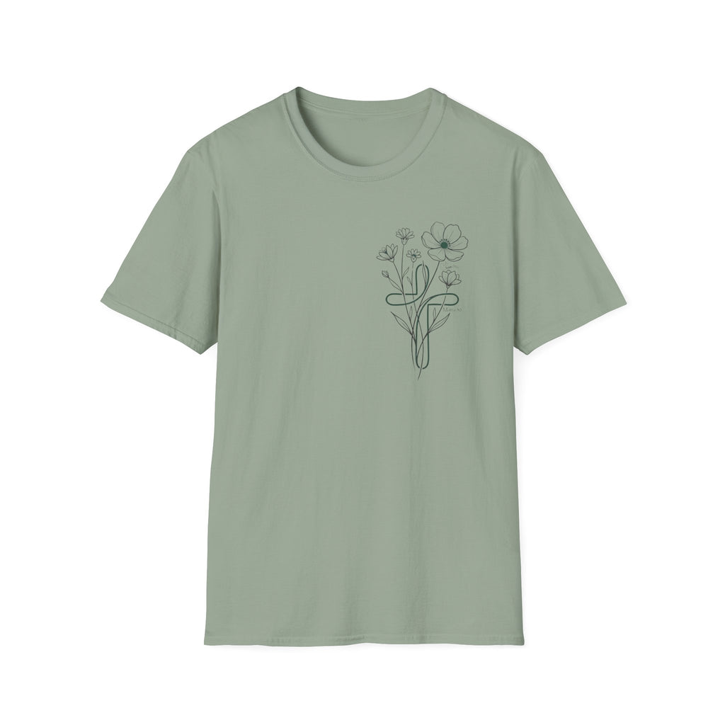 Green Cross Flowers badge - T-Shirt