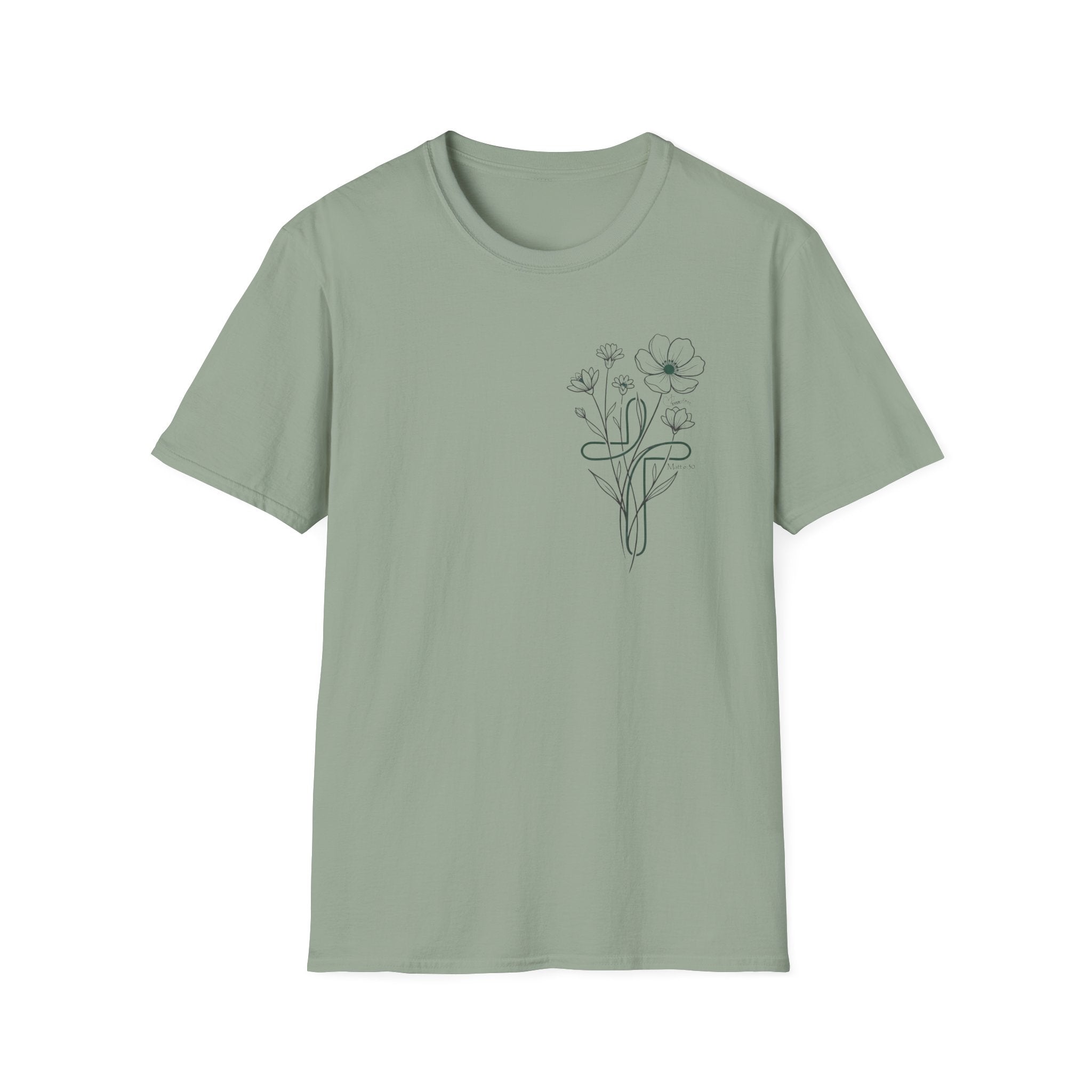 Green Cross Flowers badge - T-Shirt