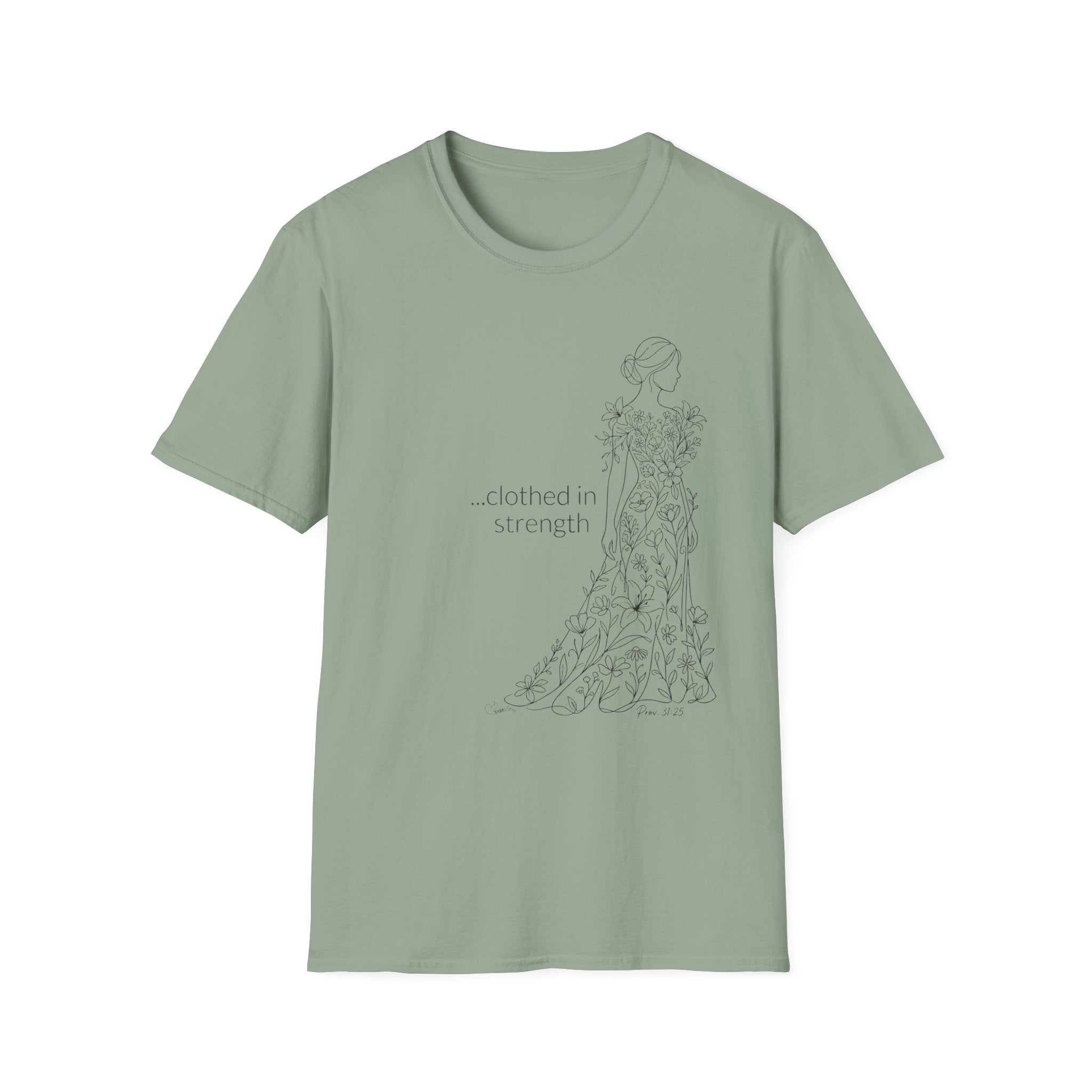 Clothed in Strength Flowers - Faith T-Shirt