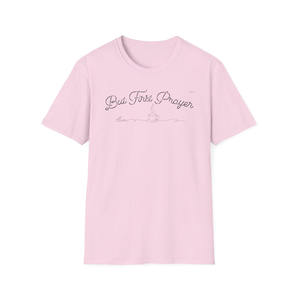 But First Prayer then Coffee Curved - T-Shirt