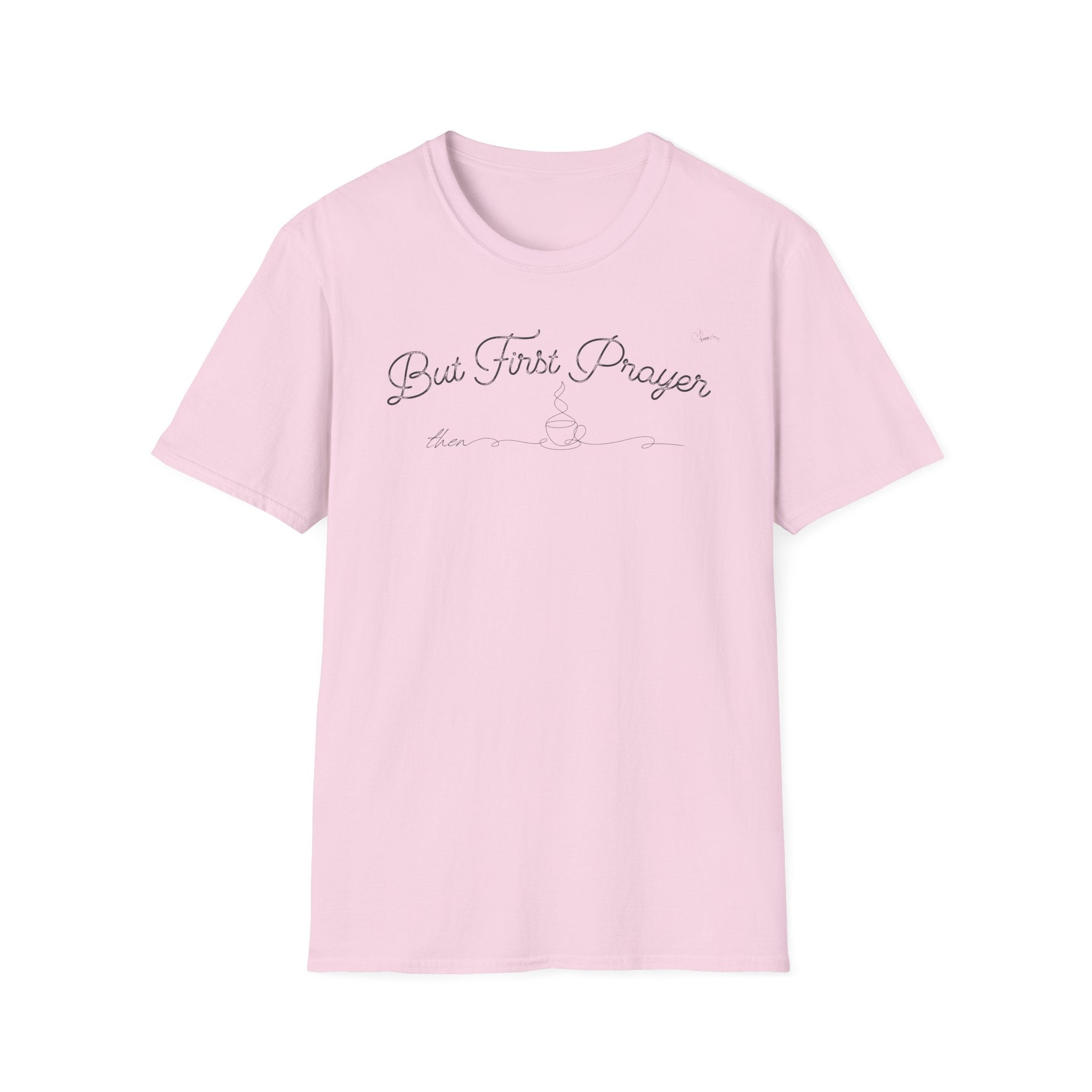 But First Prayer then Coffee Curved - T-Shirt