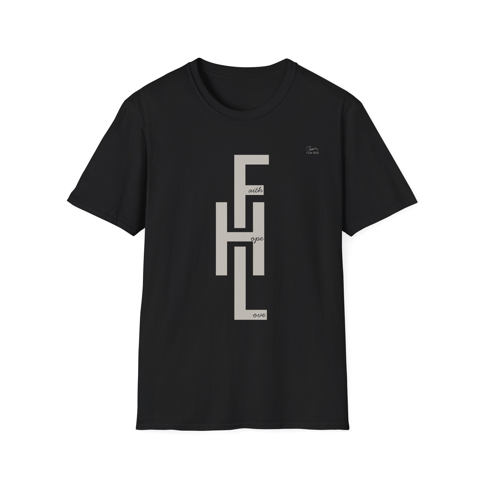 Faith Hope Love Stacked with Words - T-Shirt