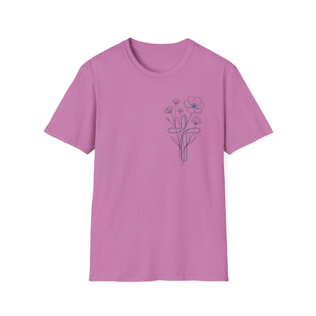 Blue Cross Flowers badge - T-Shirt