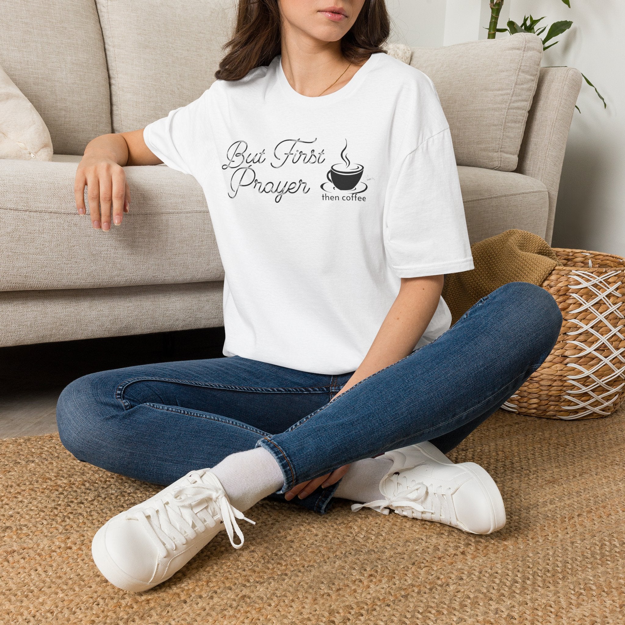 But First Prayer then Coffee Bold Cup - T-Shirt