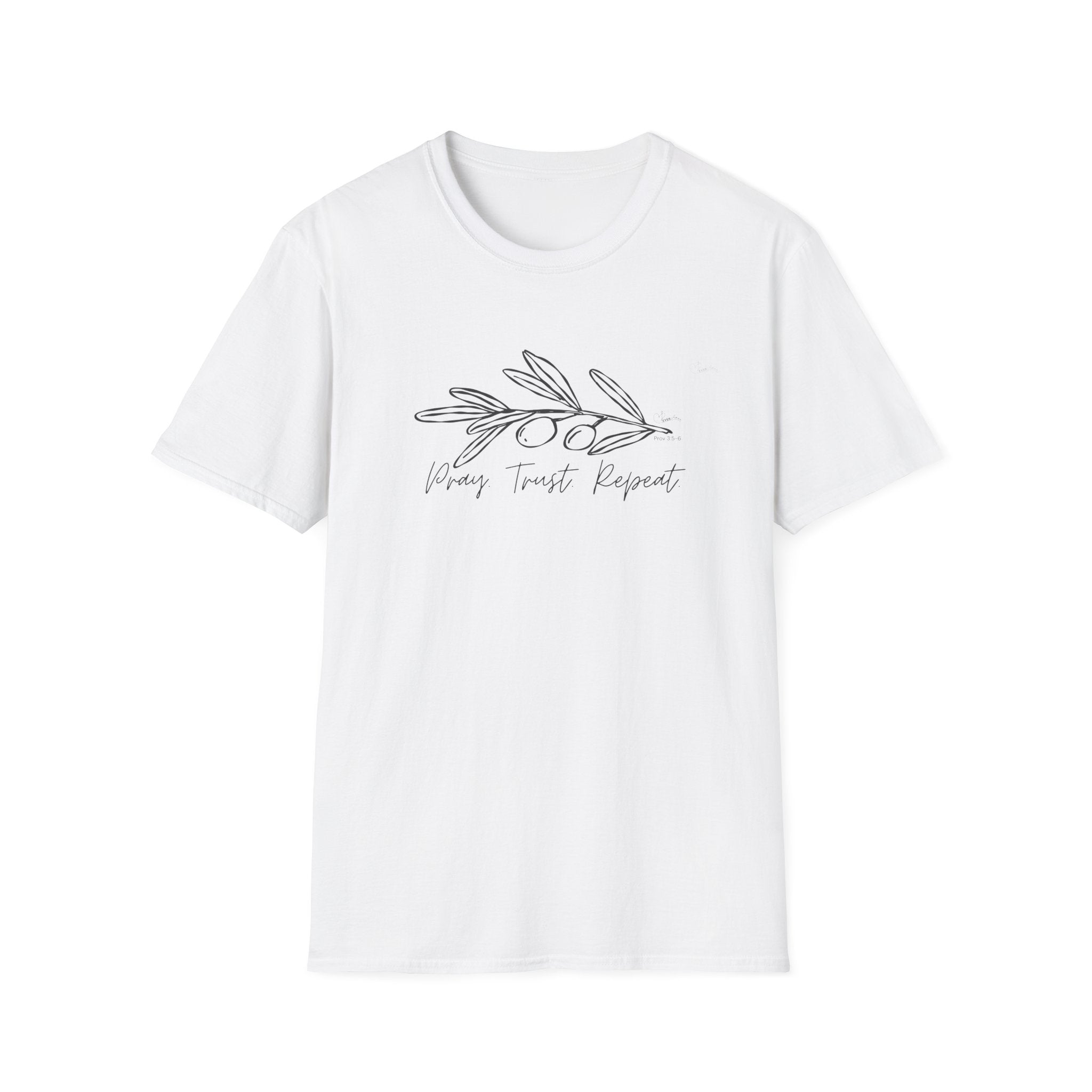 Pray Trust Repeat Cursive Olive 1 - T-Shirt