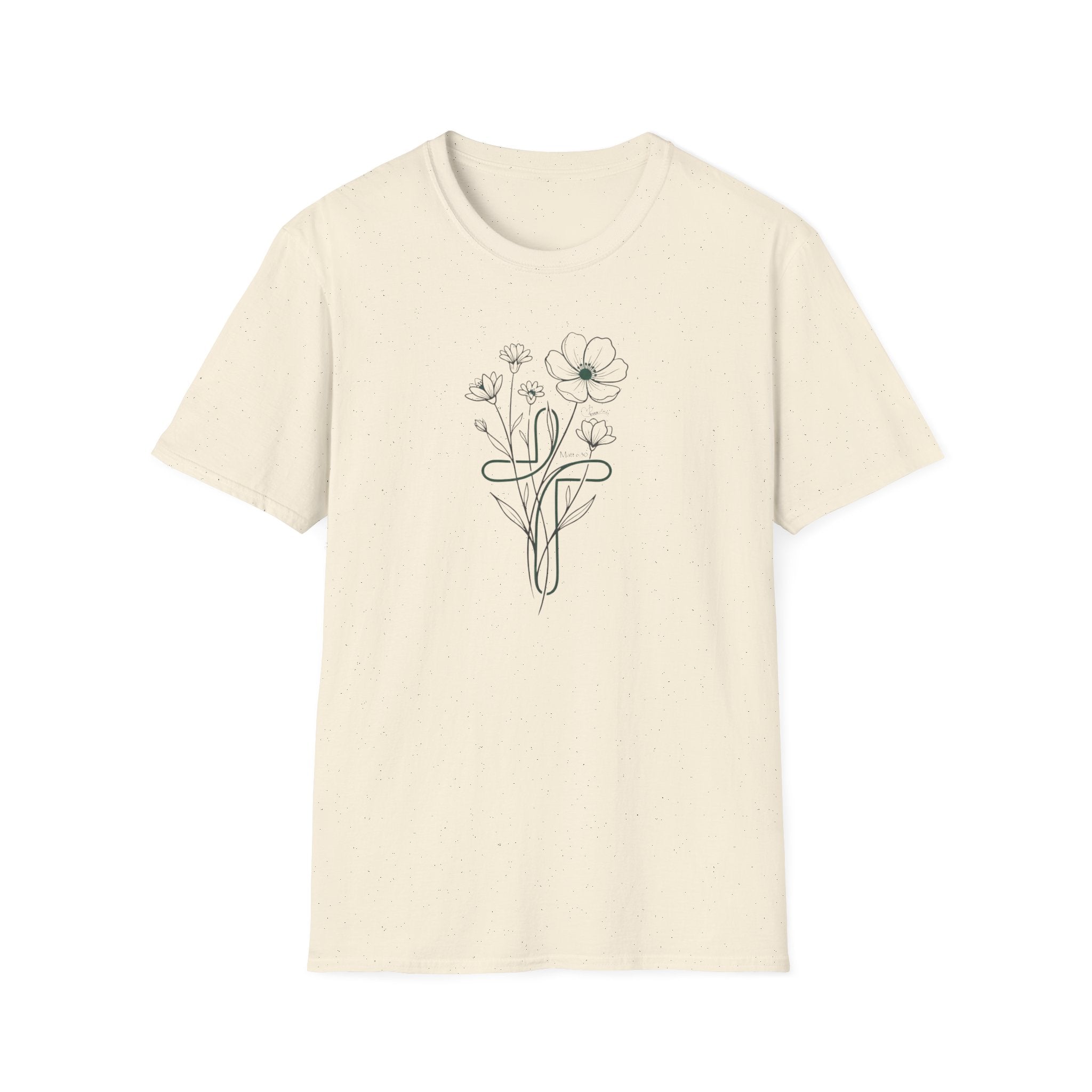Flowers Green Cross - T-Shirt
