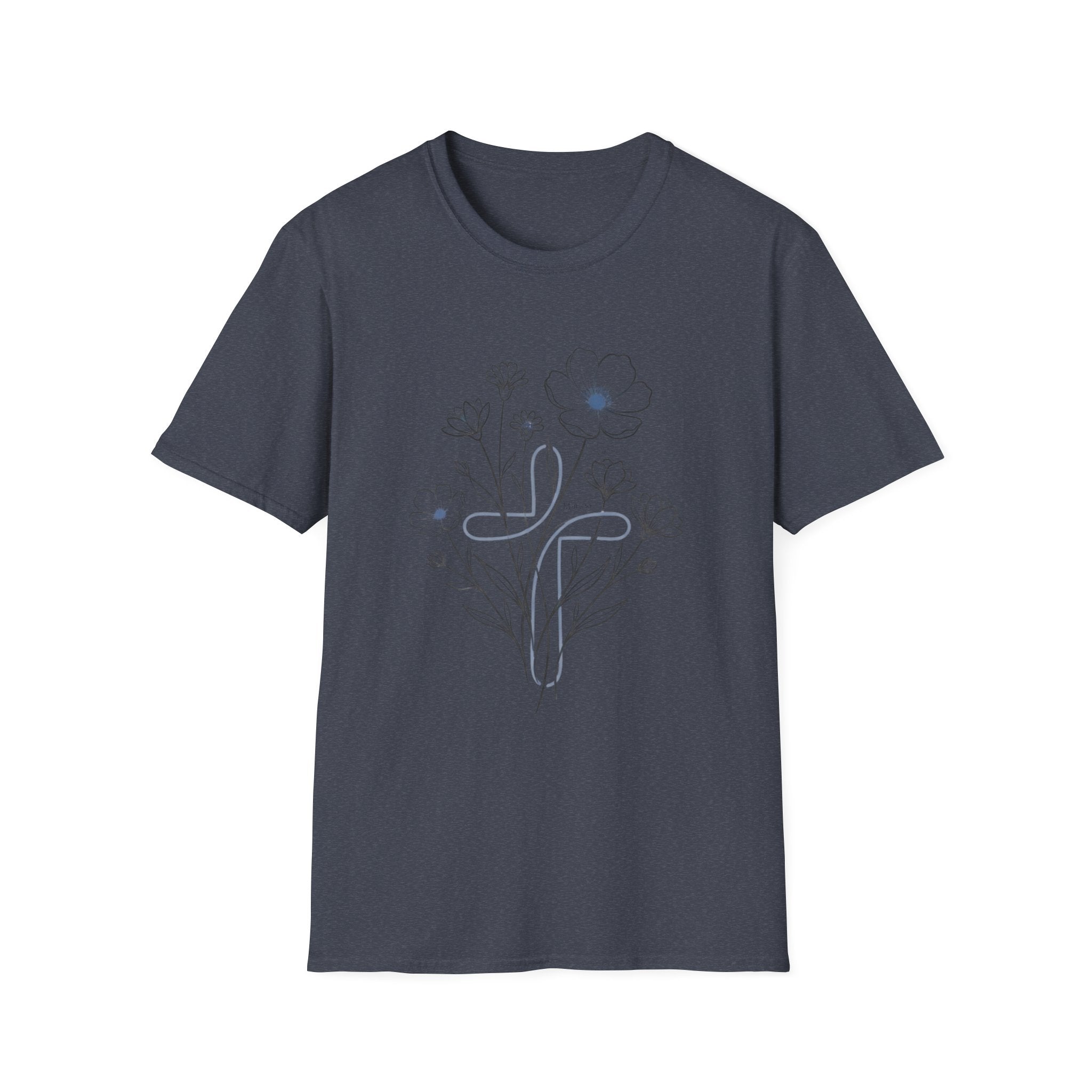 Flowers Blue Cross - T-Shirt
