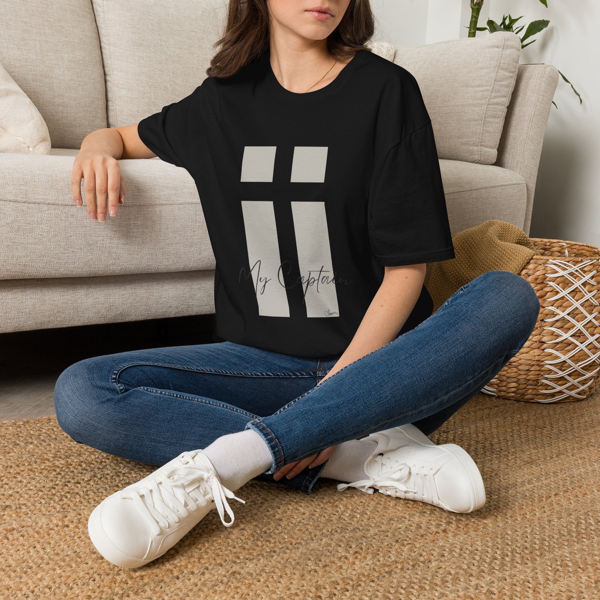 Aye Aye My Captain Subtle Cross Filled Boxes - T-Shirt